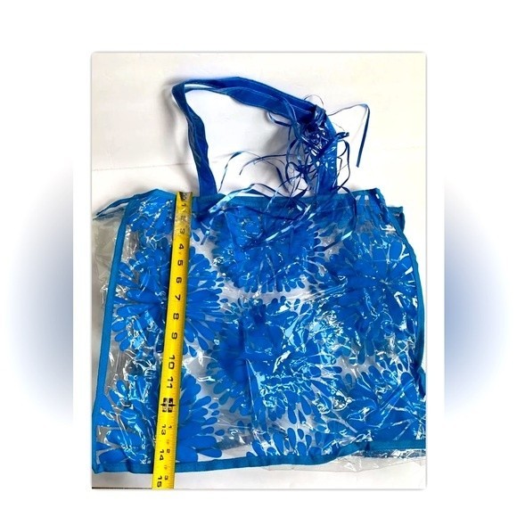 Transparent PVC Tote Shoulder Bag Shopping Handbag Travel Beach Bag Blue - Picture 3 of 9